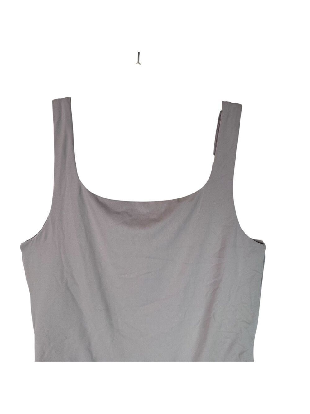 Aritzia Babaton Contour Deep Taupe Sleeveless Square Neck Bodysuit Size Large - Picture 7 of 12